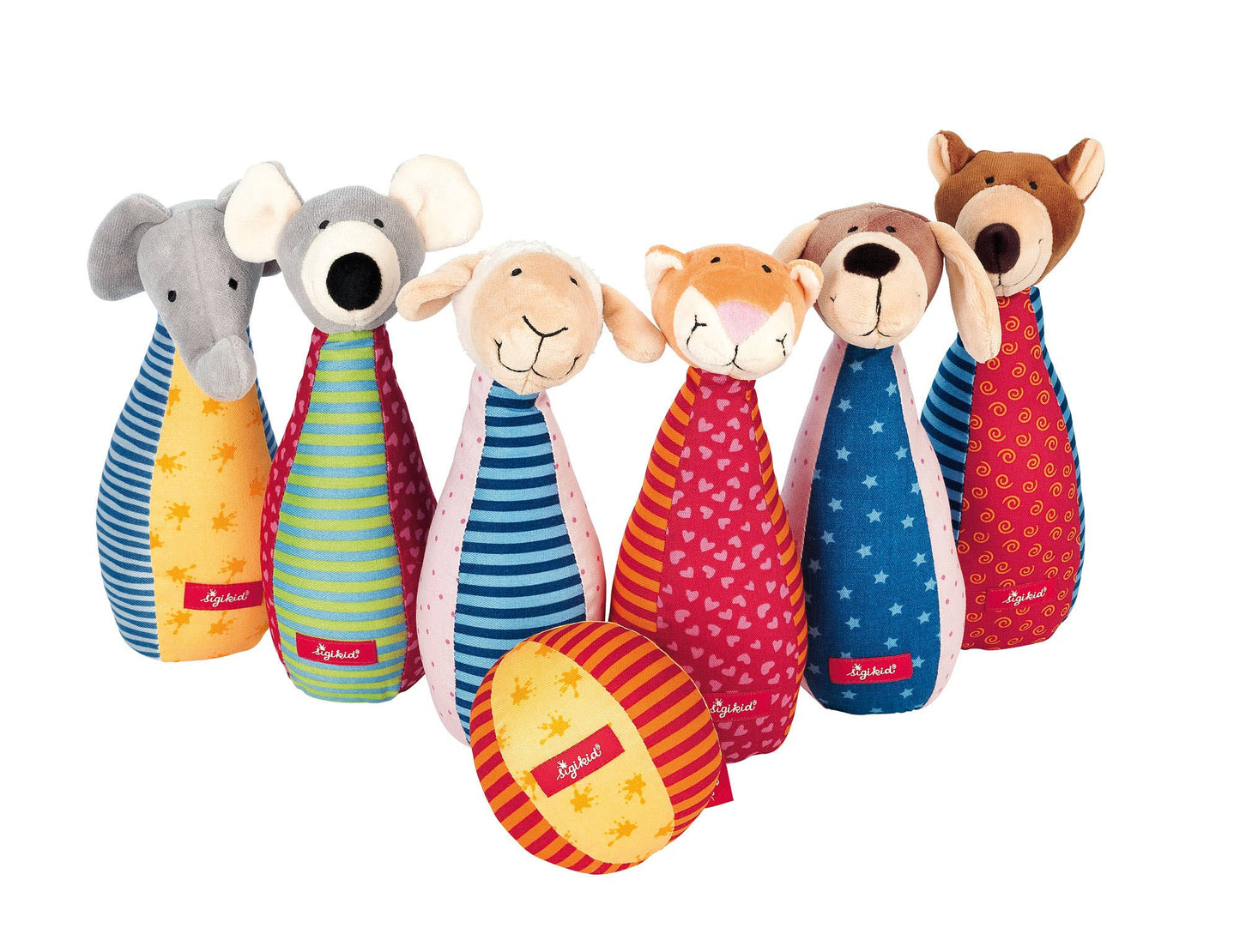 Das Kegelspiel für Kleinkinder von Sigikid fördert spielerisch die Hand-Augen-Koordination.