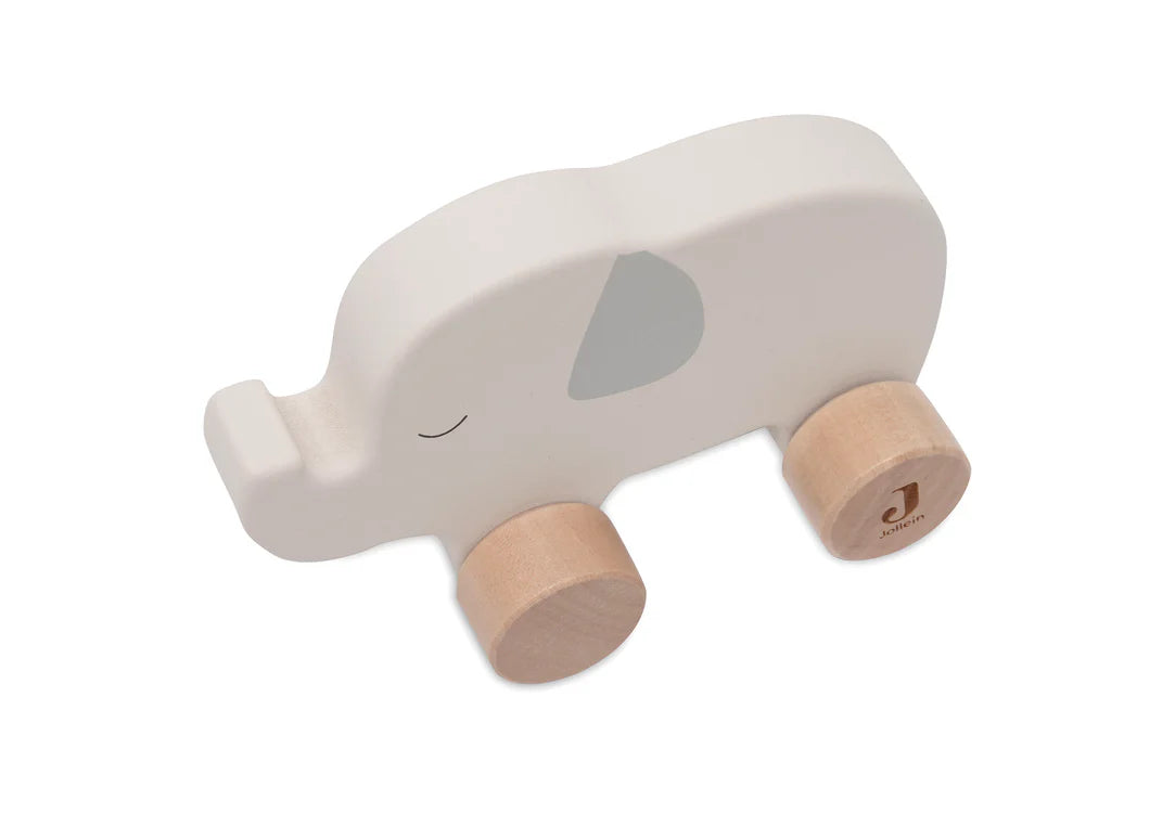 Der Elefant aus Holz auf Rädern ist ein nachhaltiges und langlebiges Spielzeug, das deinem Baby viel Freude bereitet.
