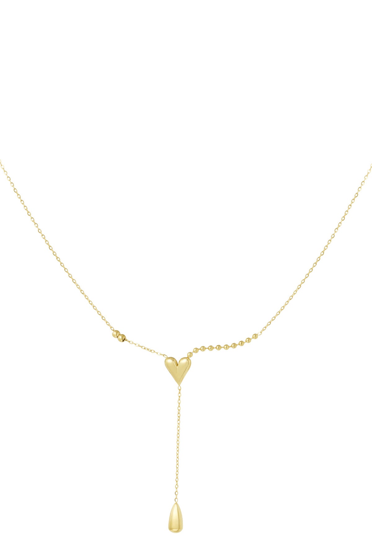 Herz-Tropfen-Halskette in gold