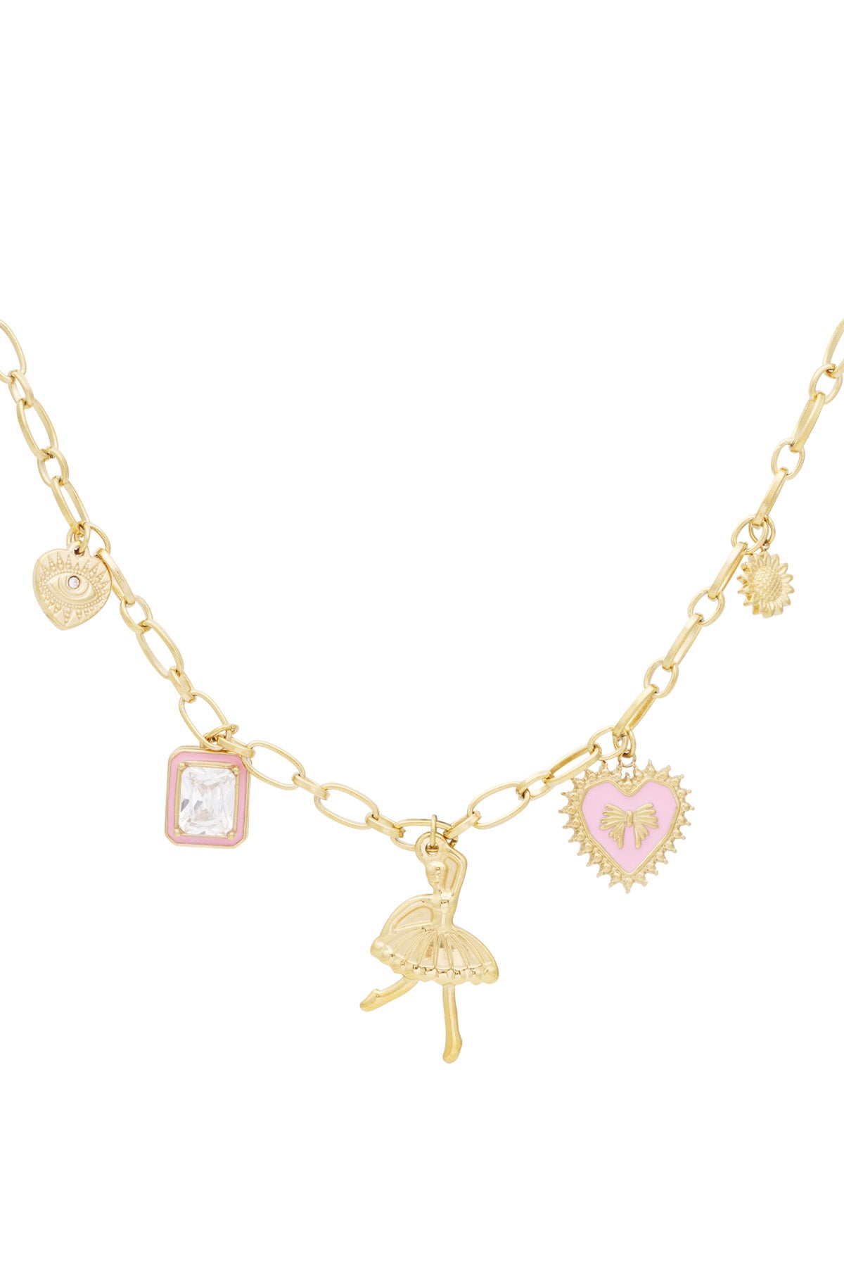Charm-Halskette „Colorful Dancer“ in Gold – glänzendes Accessoire mit einem Ballerinacharm