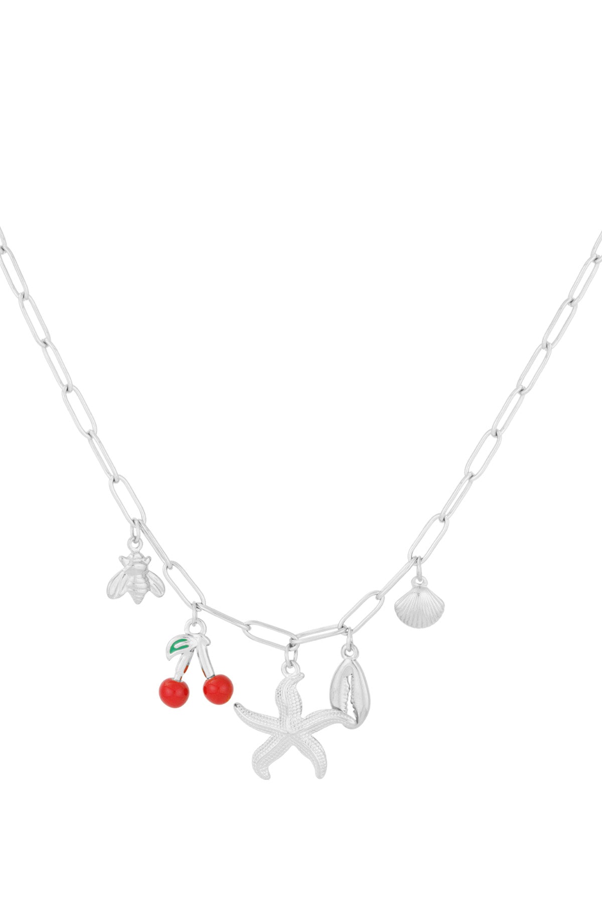 Charm-Halskette „Summer Love“ in Silber – ideal für Festival-Looks und Sommerabenteuer