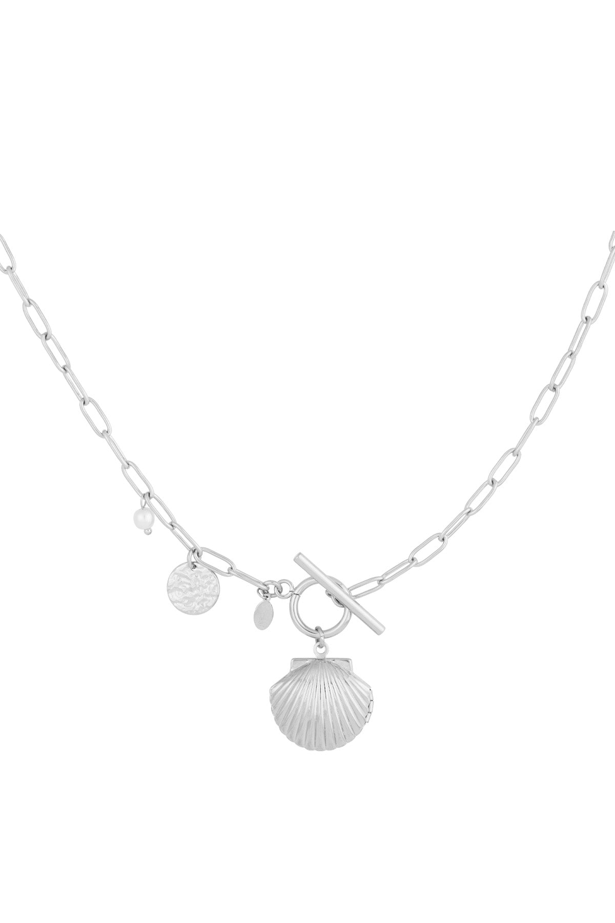 Schlichte Muschel-Kette mit Perl-Detail