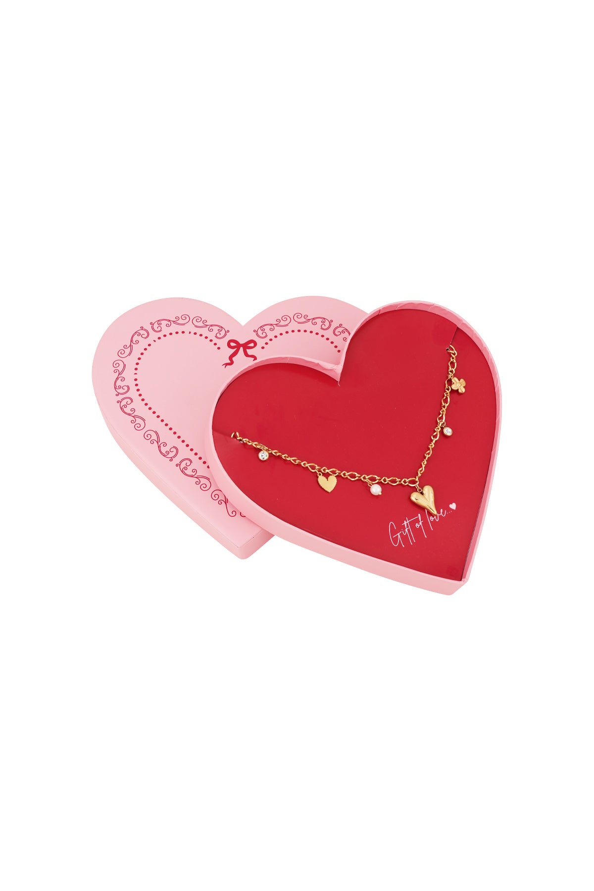 Herz-Charm-Kette aus vergoldetem Edelstahl in Geschenkbox - Elli by Lena & Lisa