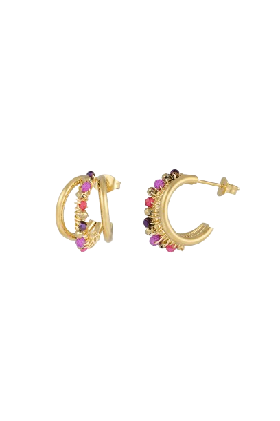 Mit Mini-Perlen besetzte Creolen - Elli by Lena & Lisa