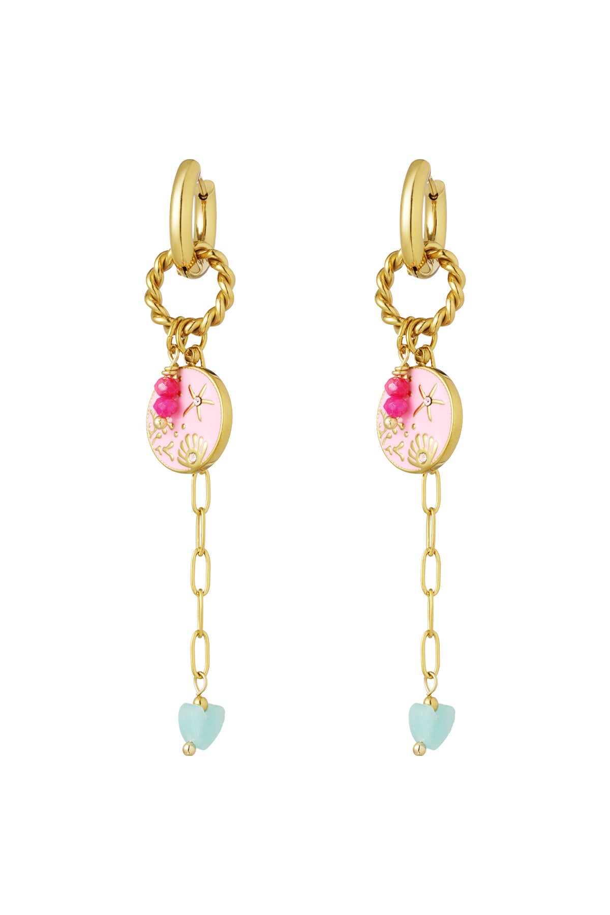 Leuchtende On The Beach Charm-Ohrringe in Rosa-Gold – Der perfekte Begleiter für sonnige Tage