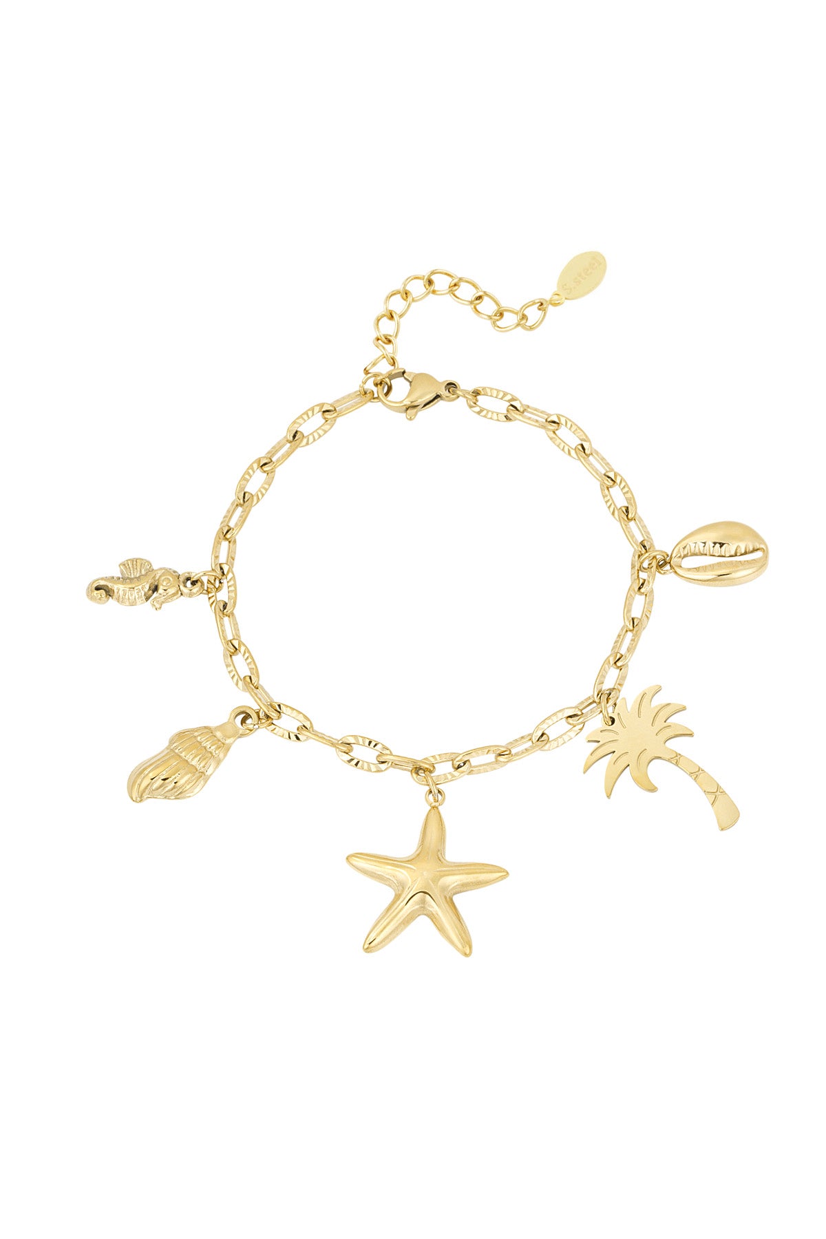Bettelarmband „Ocean Escape“ in Gold mit maritimen Charms für einen frischen Sommerstyle