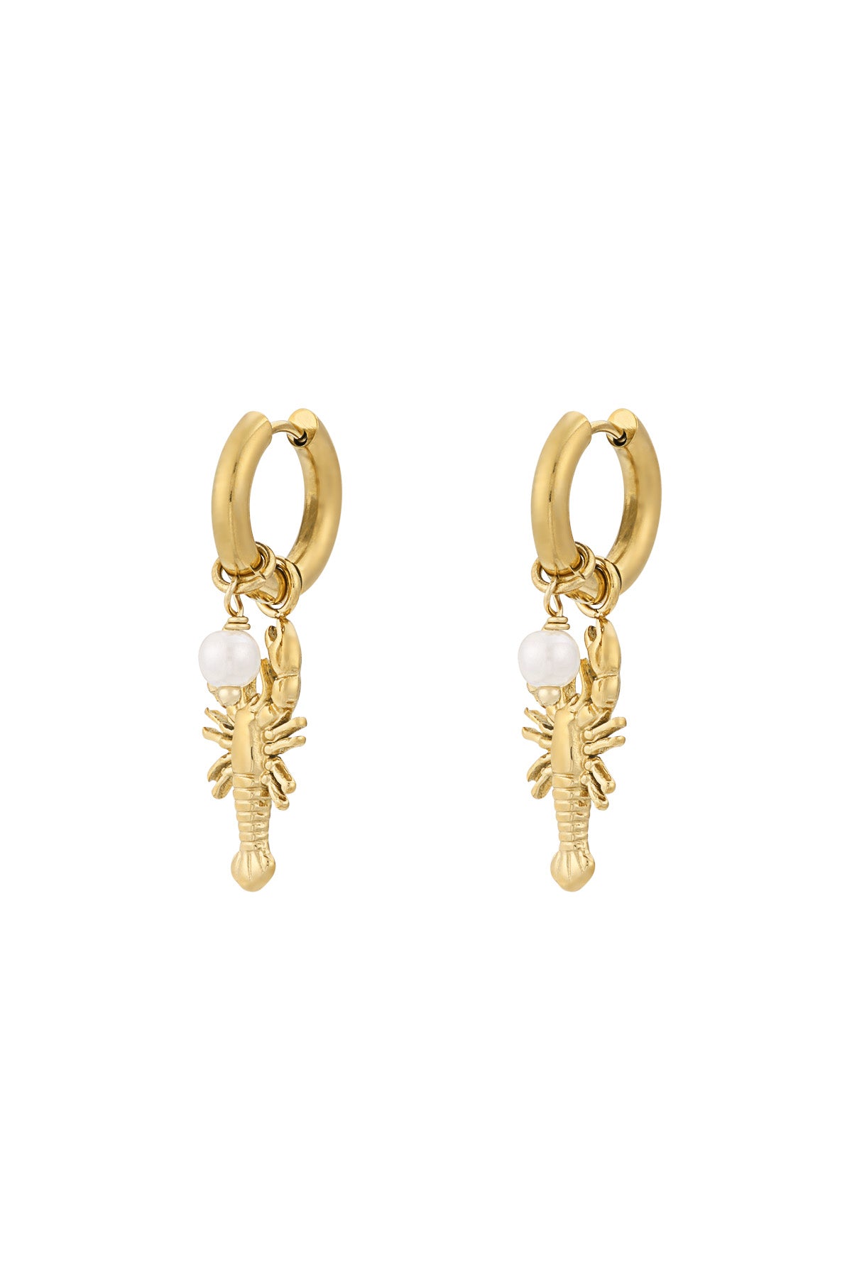 Maritime Hoops mit Hummer und Perle