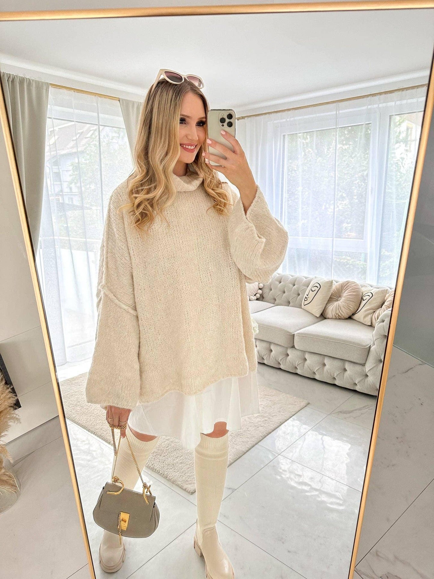 Mohair-Oversized-Strickpullover mit Rollkragen - Elli by Lena & Lisa