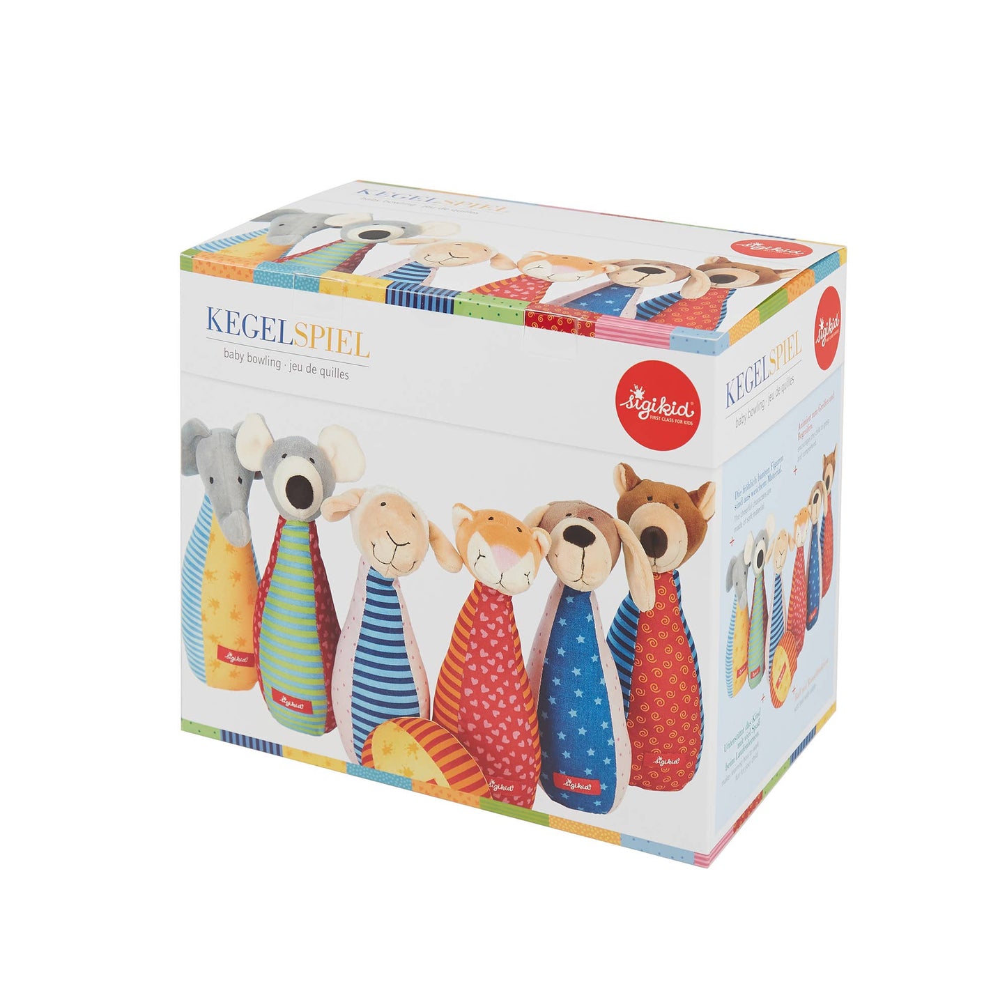 Sigikid Kegelspiel für Kleinkinder – bunte Kegel für erste Spiel- und Lernmomente.