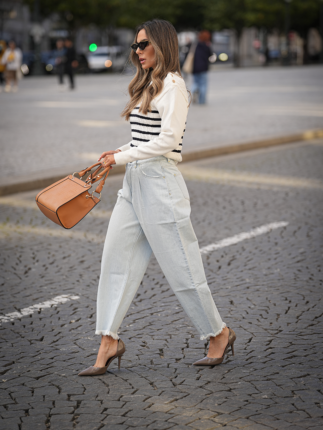 Barrel-Jeans aus Baumwolle