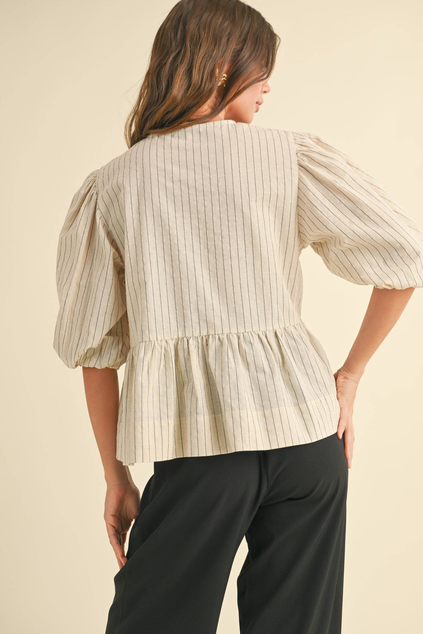 Gestreifte Bluse mit Schleifen