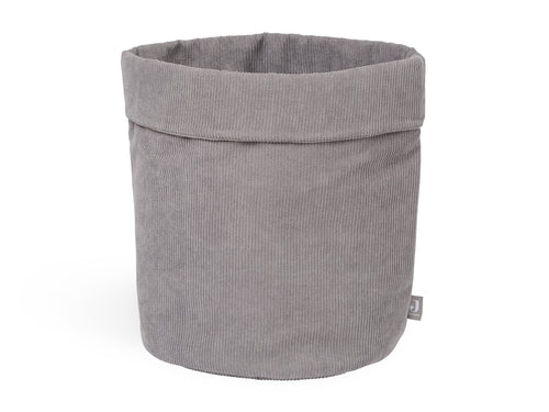 Eleganter Aufbewahrungskorb aus Cord in Storm Grey von Jollein für modernes Wohndesign.