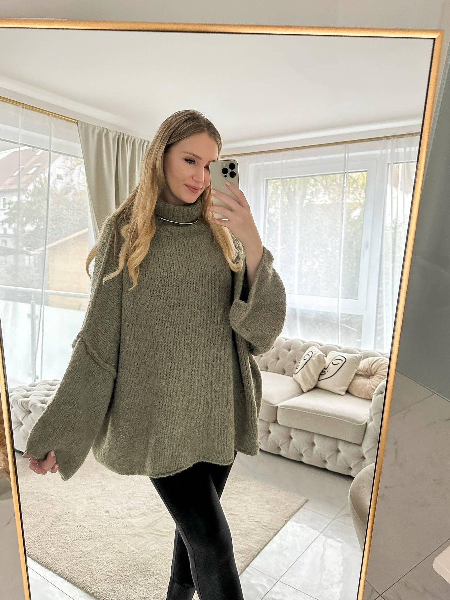 Mohair-Oversized-Strickpullover mit Rollkragen - Elli by Lena & Lisa
