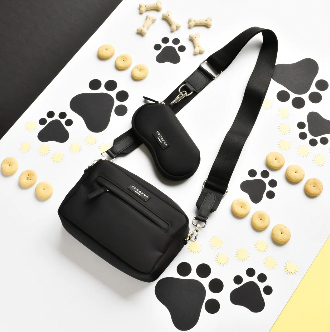 Schwarzes Etui für deine Lieblingssonnenbrille – schlicht, stilvoll und ideal für Hundebesitzer unterwegs.