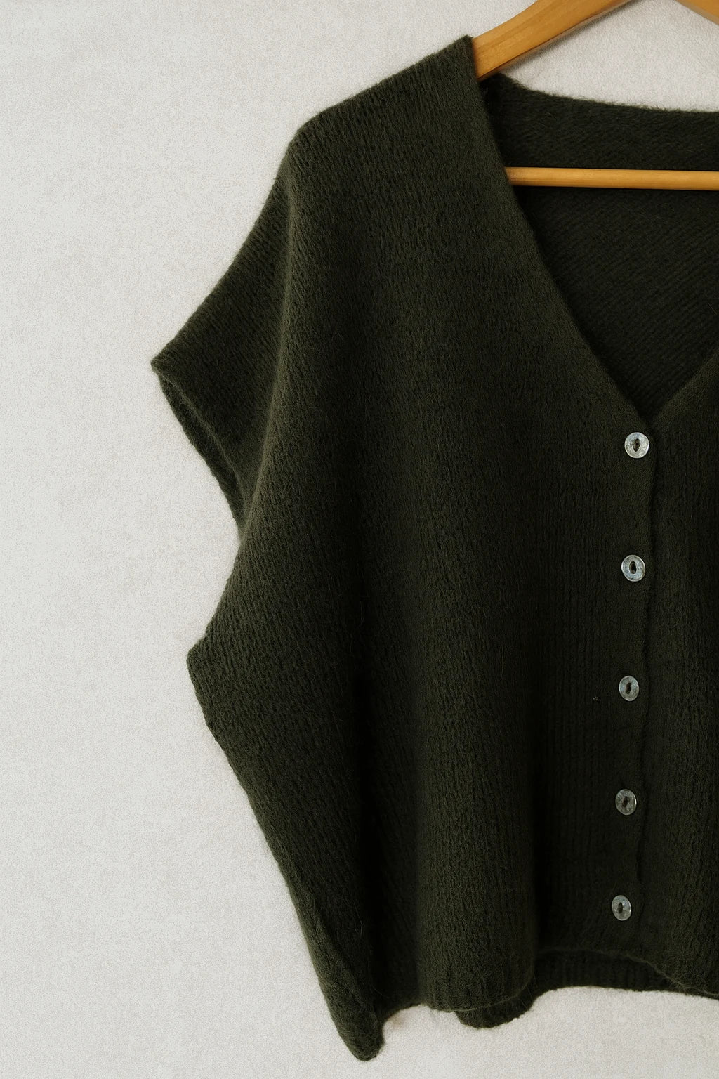 Strickweste Mohair khaki