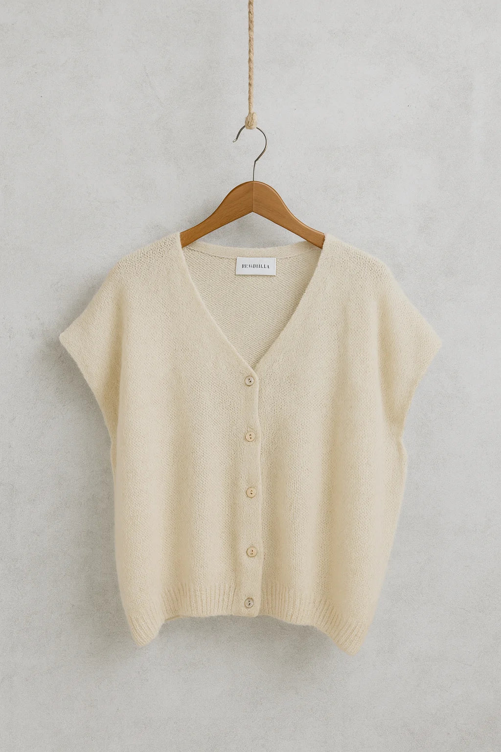 Strickweste Mohair beige