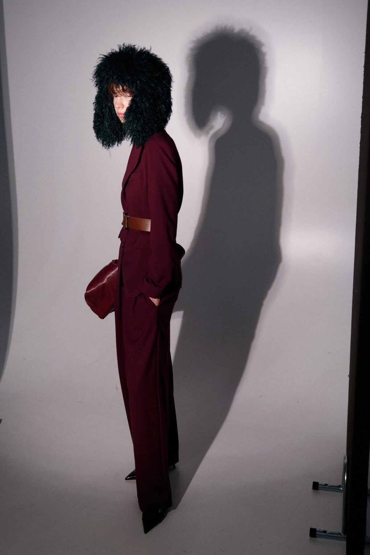 Palazzo-Hose mit Falten – Burgunder - Elli by Lena & Lisa