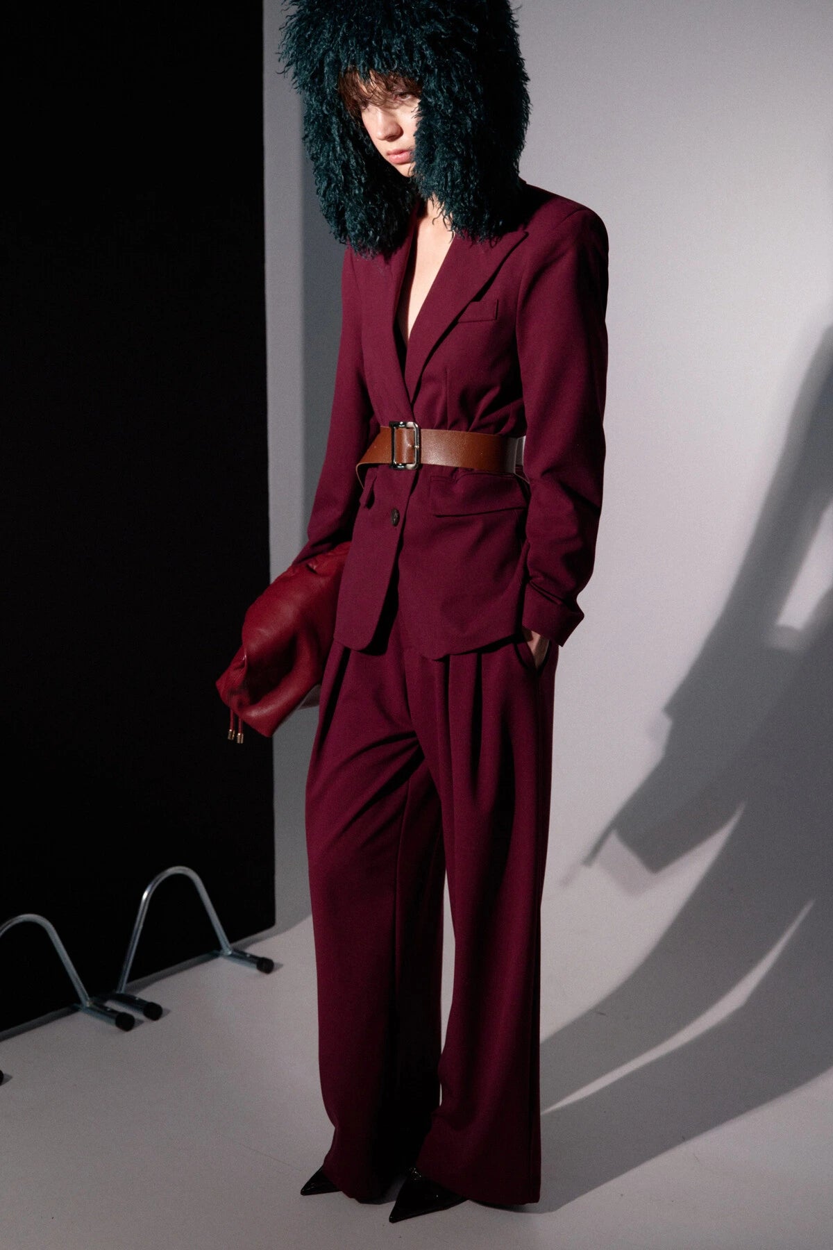Palazzo-Hose mit Falten – Burgunder - Elli by Lena & Lisa