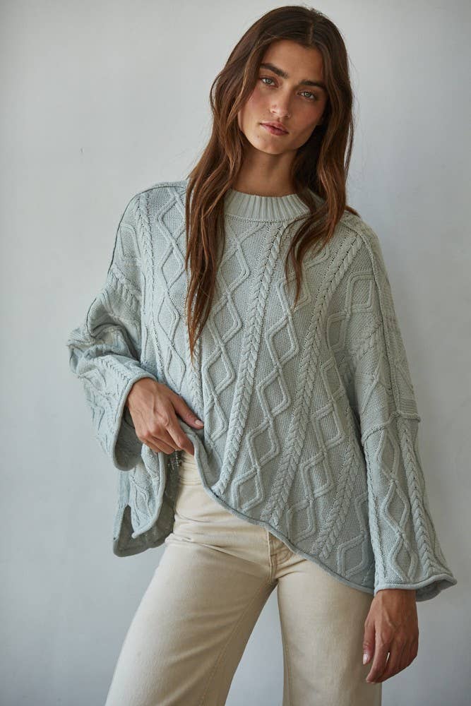 Strickpullover mit Zopfmuster aus Baumwolle - Elli by Lena & Lisa