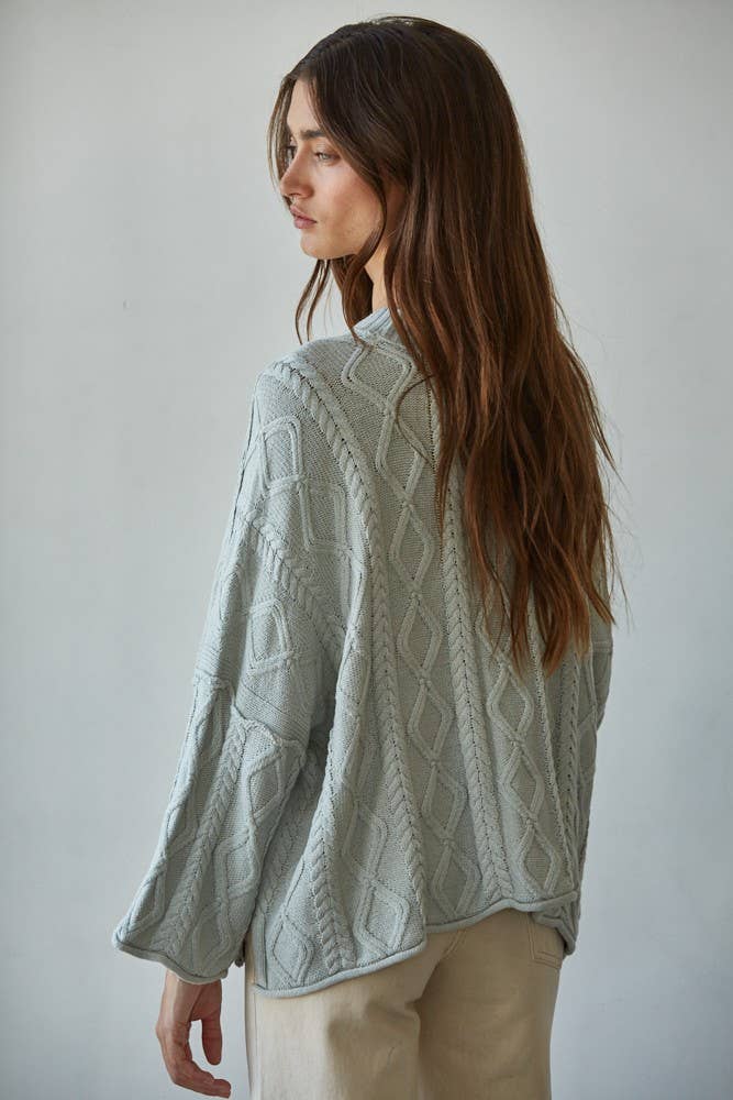 Strickpullover mit Zopfmuster aus Baumwolle - Elli by Lena & Lisa