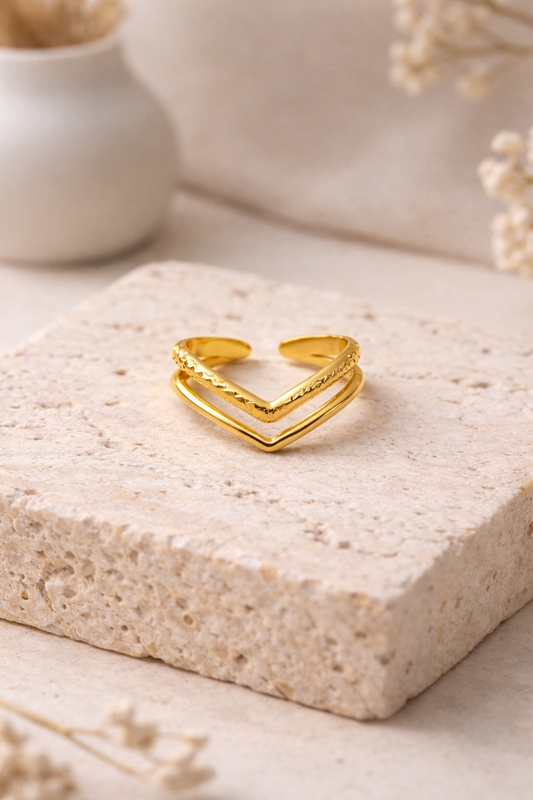 Silber Ring V Form – minimalistischer Chevron Ring
