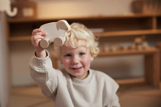 Jollein - Holzspielzeug Auto Farm - Lamb - Elli by Lena & Lisa