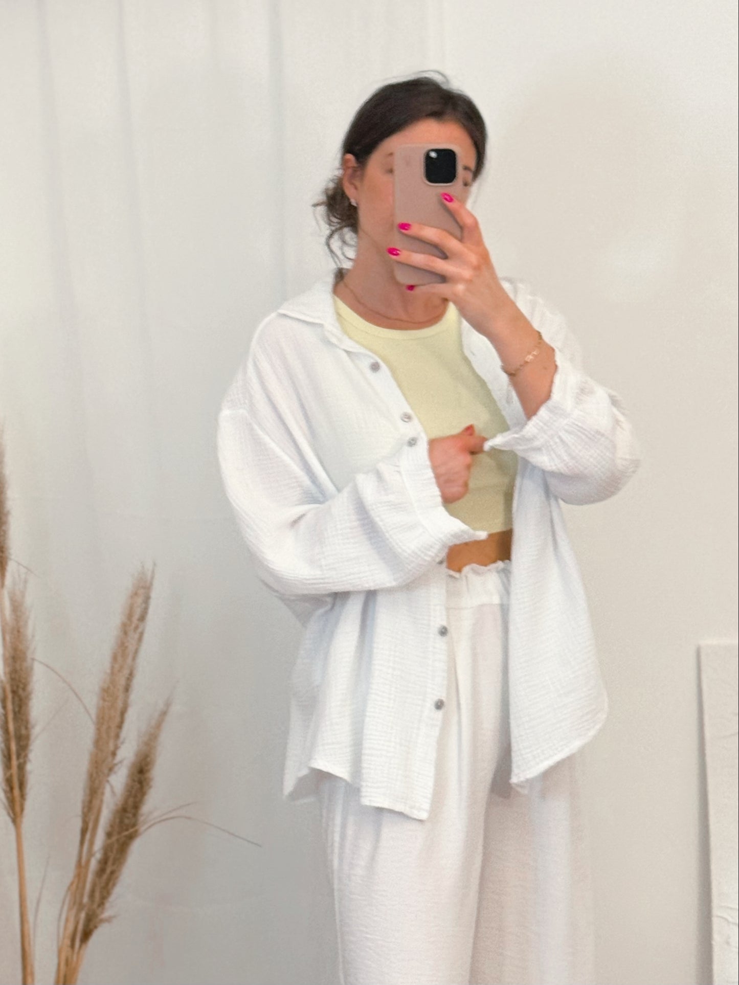 Luftige Damenbluse mit Aufdruck „Limoncello“