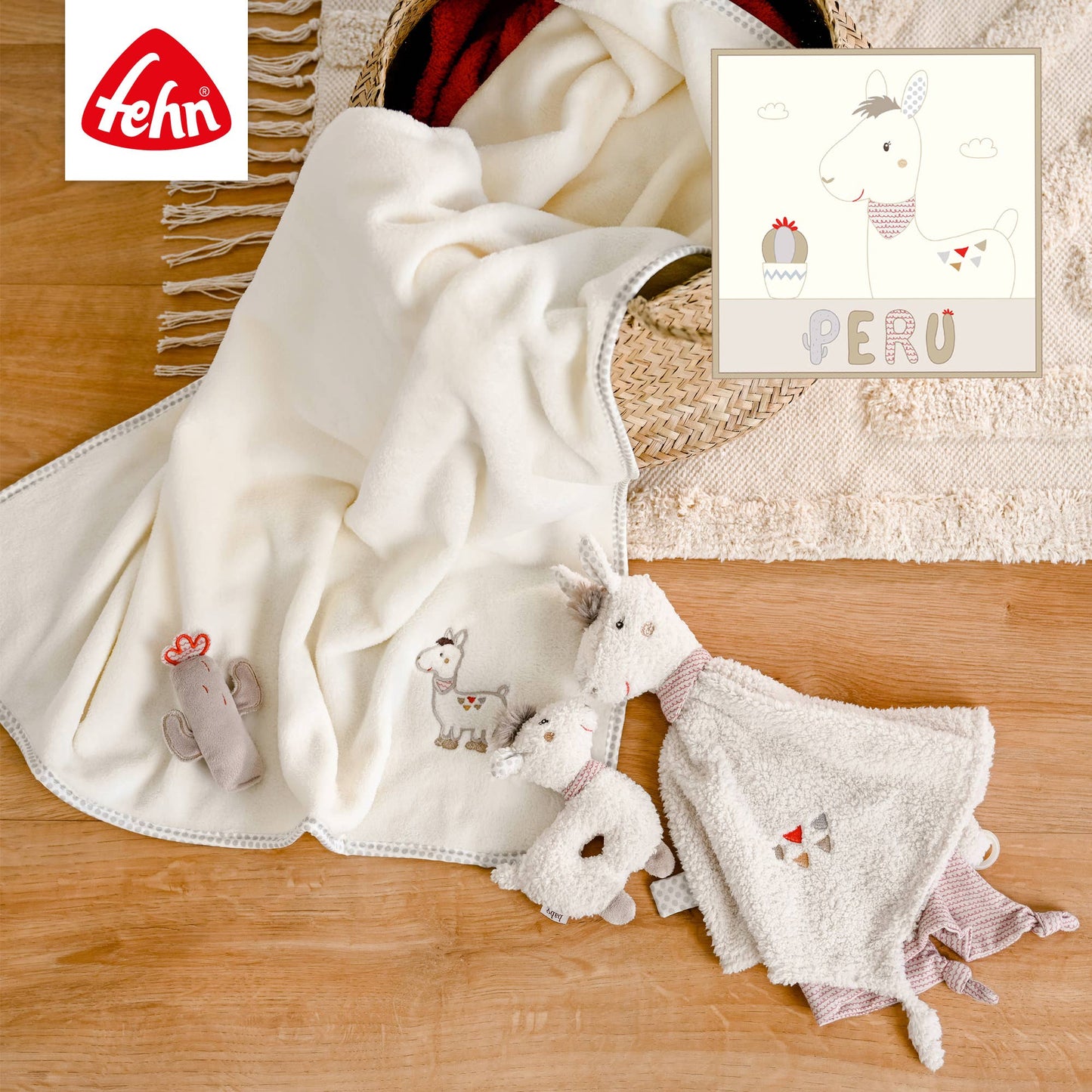 Fehn - Activity-Lama mit Ring - Motorikspielzeug zum Aufhängen - Elli by Lena & Lisa