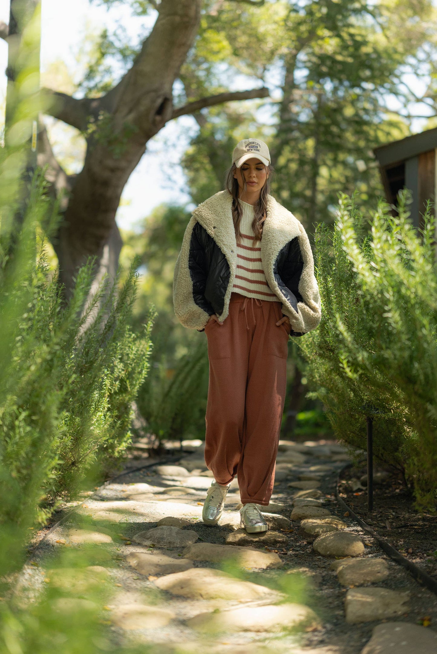 Oversize-Trendjacke mit Lammfellkontrast