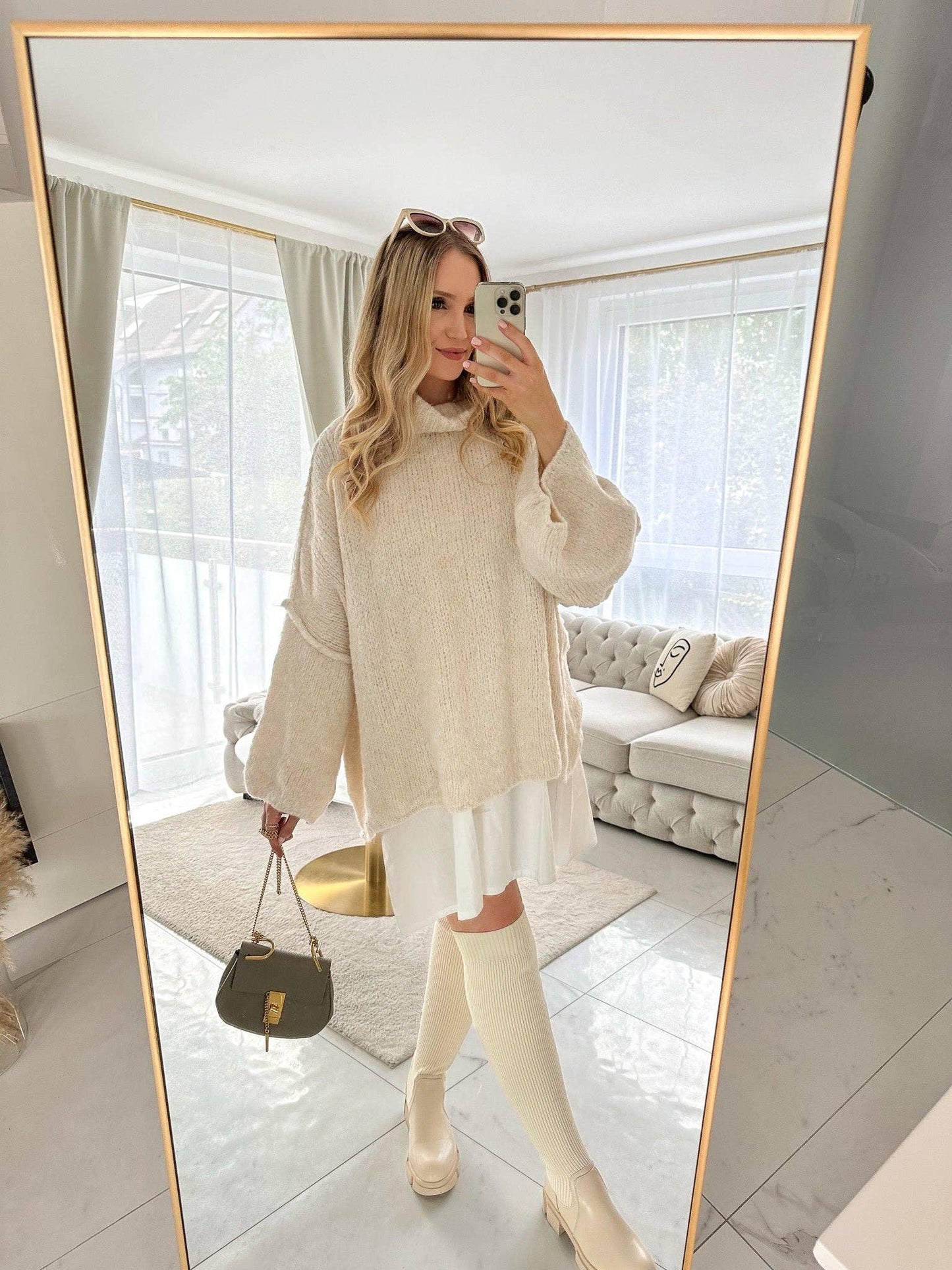 Mohair-Oversized-Strickpullover mit Rollkragen - Elli by Lena & Lisa
