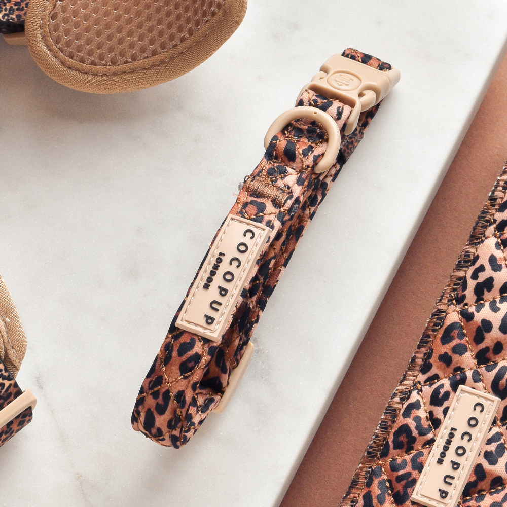 COCOPUP London - Gestepptes Halsband mit Leopardenmuster