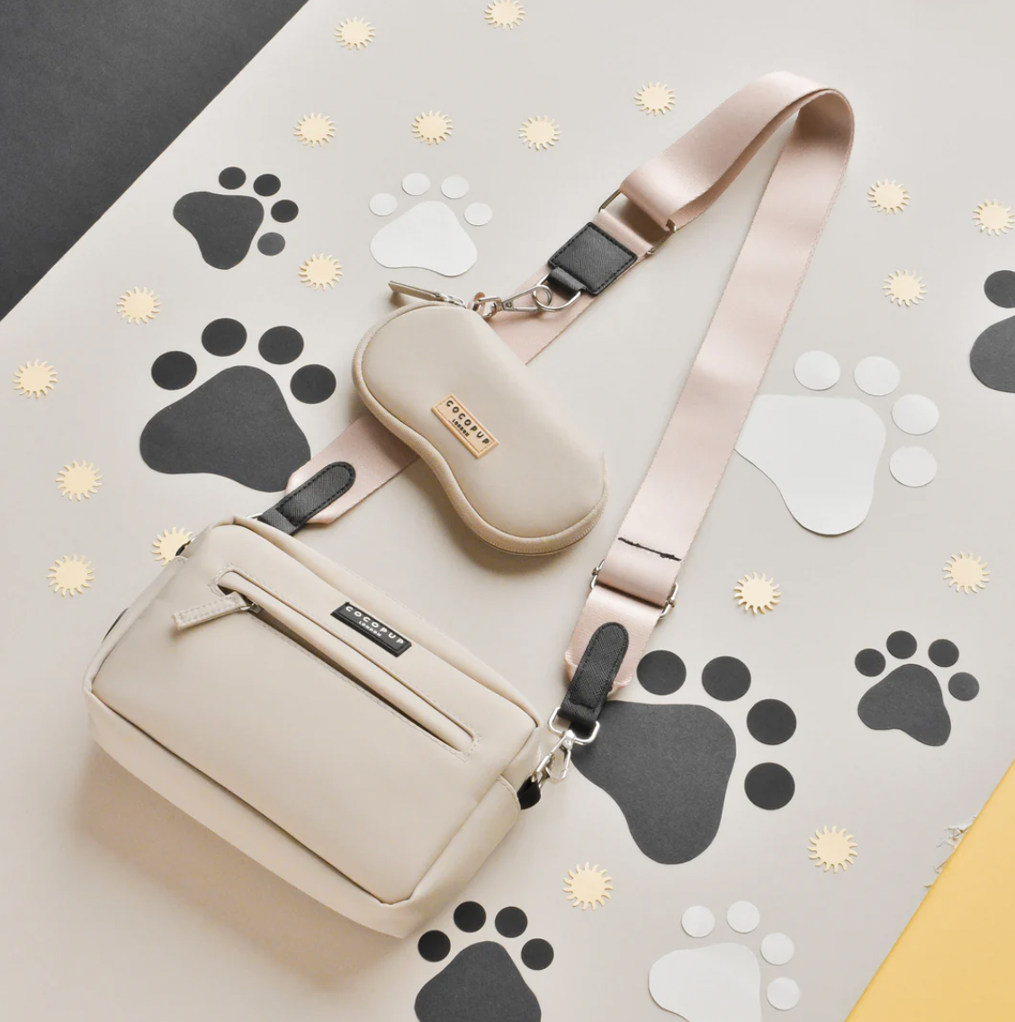 Caramel Latte Sonnenbrillenetui mit schickem Design, ideal für Hundebesitzer.