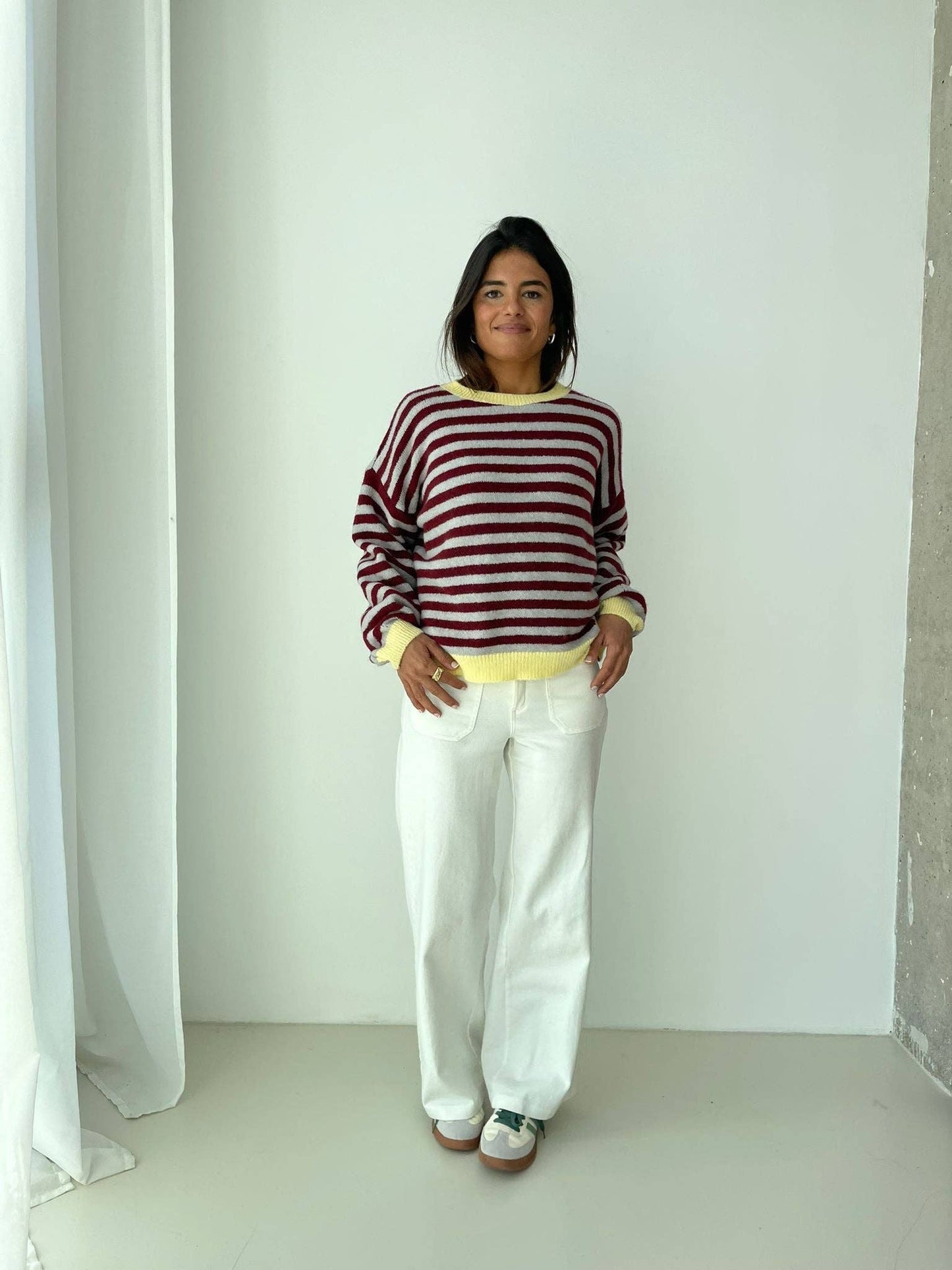 Weicher Strickpullover PIA mit Streifenmuster