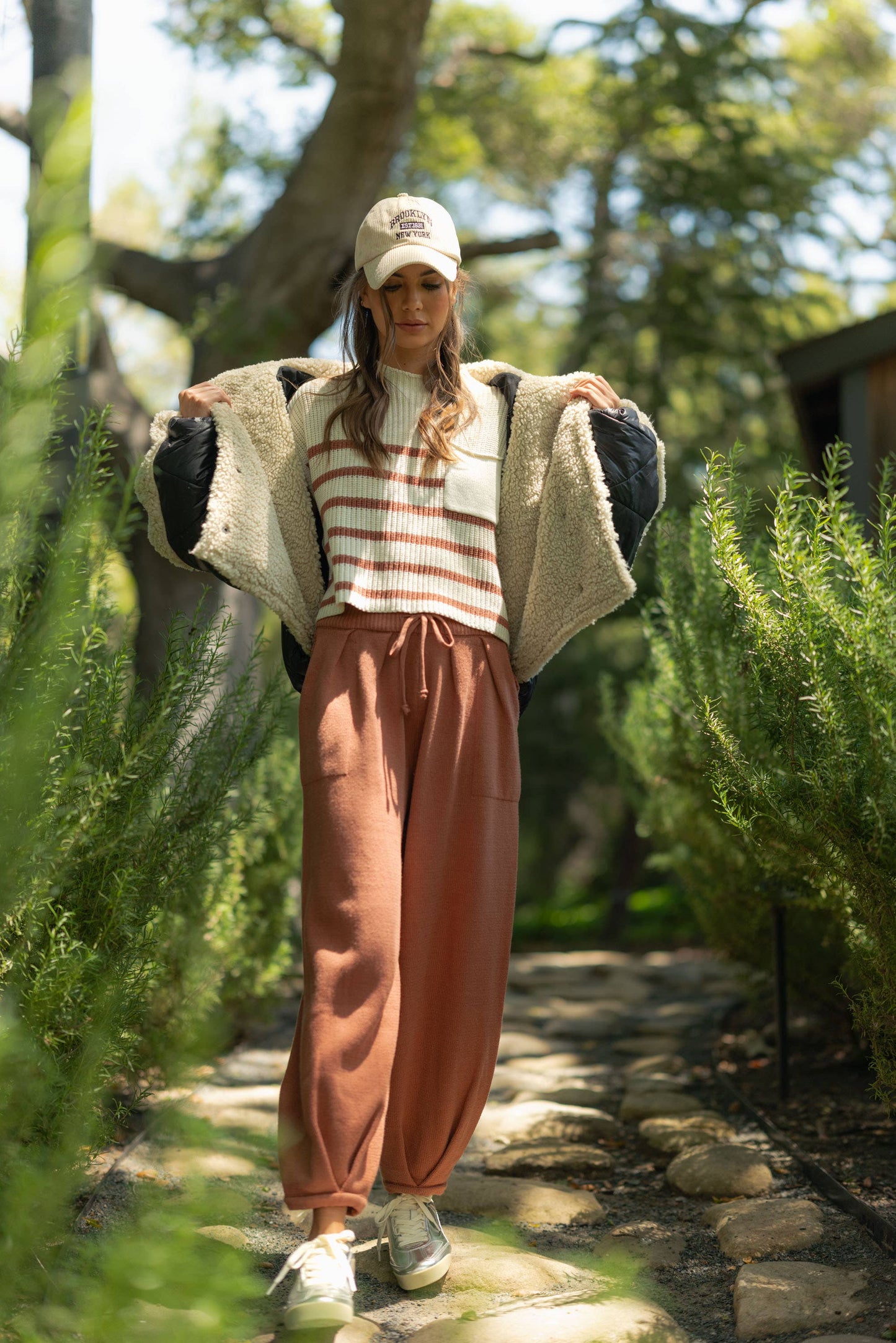 Oversize-Trendjacke mit Lammfellkontrast