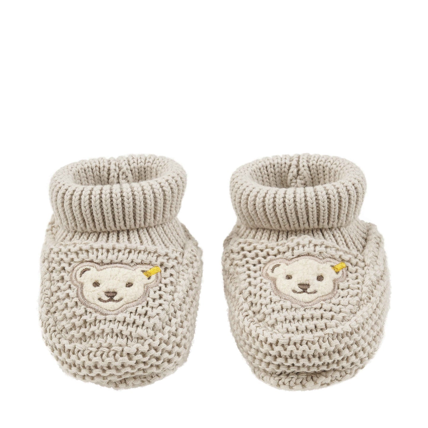 Steiff Babyschuhe aus biologischer Baumwolle – der perfekte Begleiter für die zarten Füßchen deines Babys.