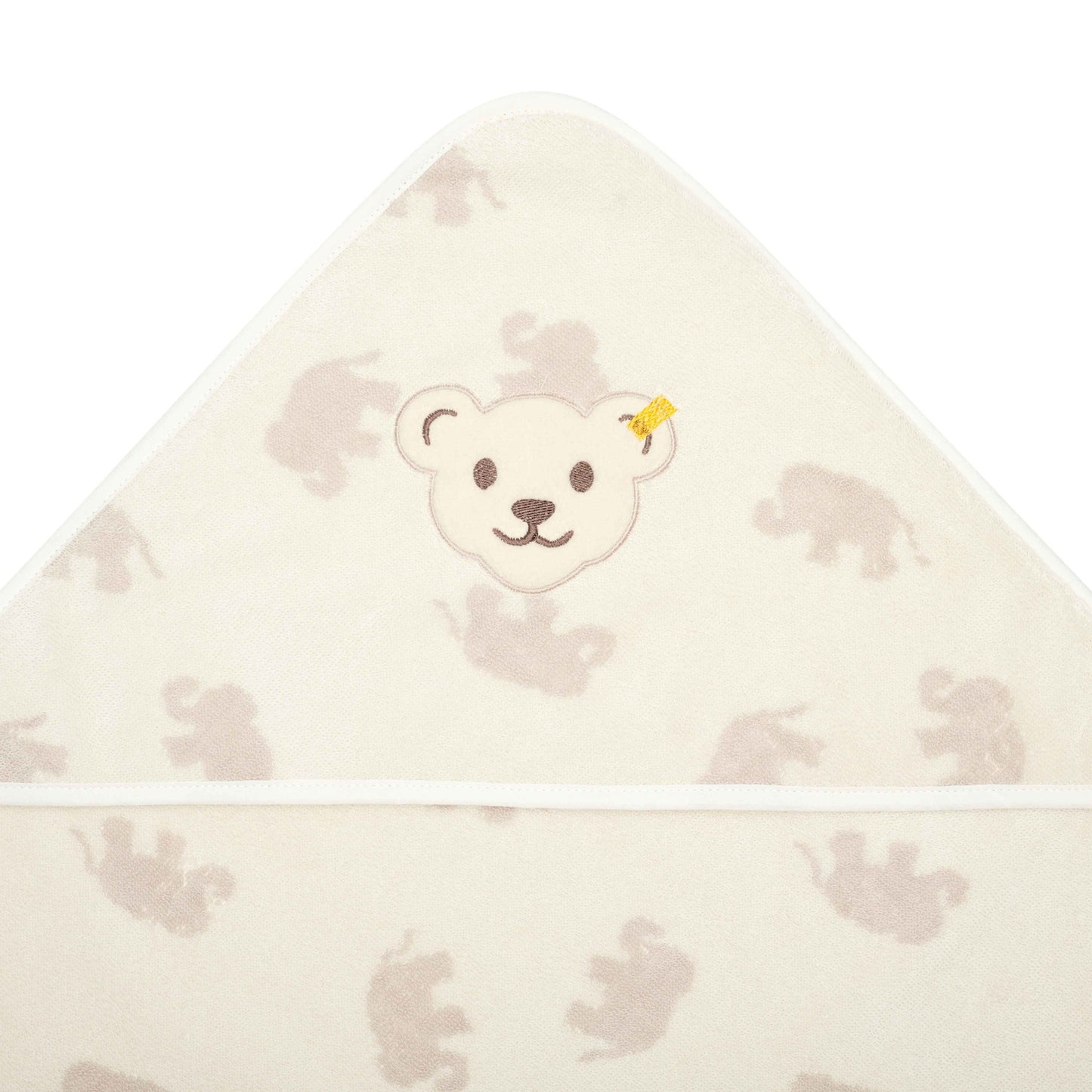 Weiches Baby-Badetuch mit Kapuze, das für eine angenehme Pflege nach dem Baden sorgt.