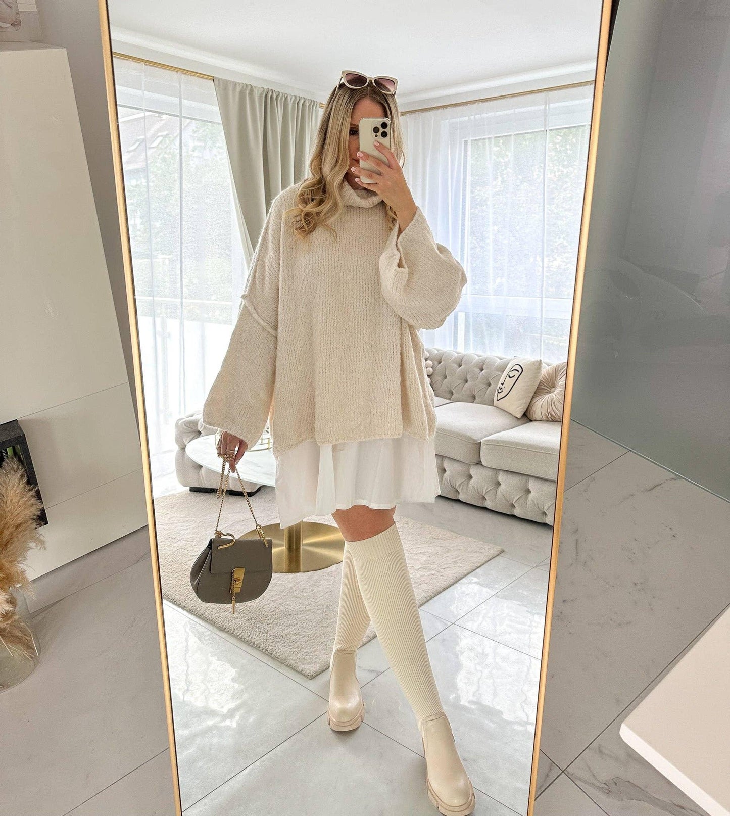 Mohair-Oversized-Strickpullover mit Rollkragen - Elli by Lena & Lisa