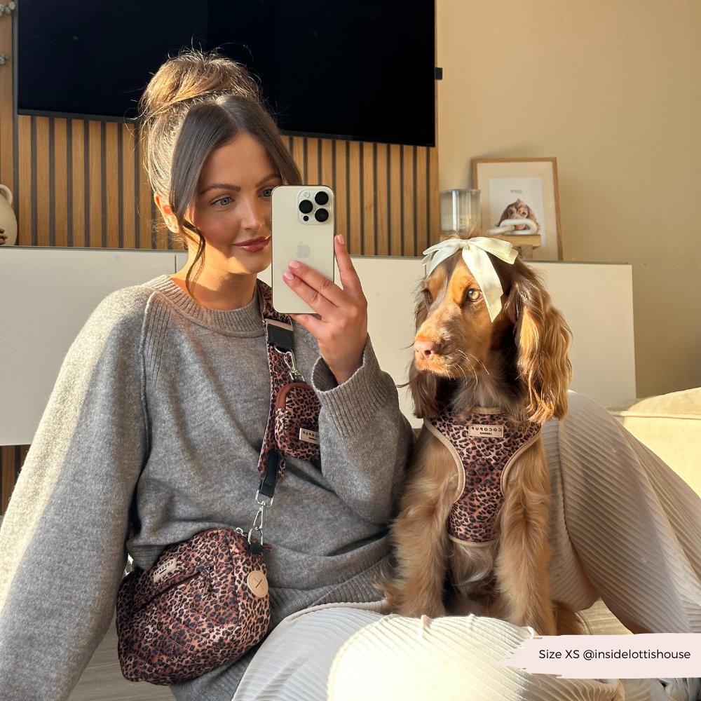 Mit der Leoparden-Dog-Walking-Bag bist du immer gut organisiert – für Poop Bags, Leckerlis und mehr.