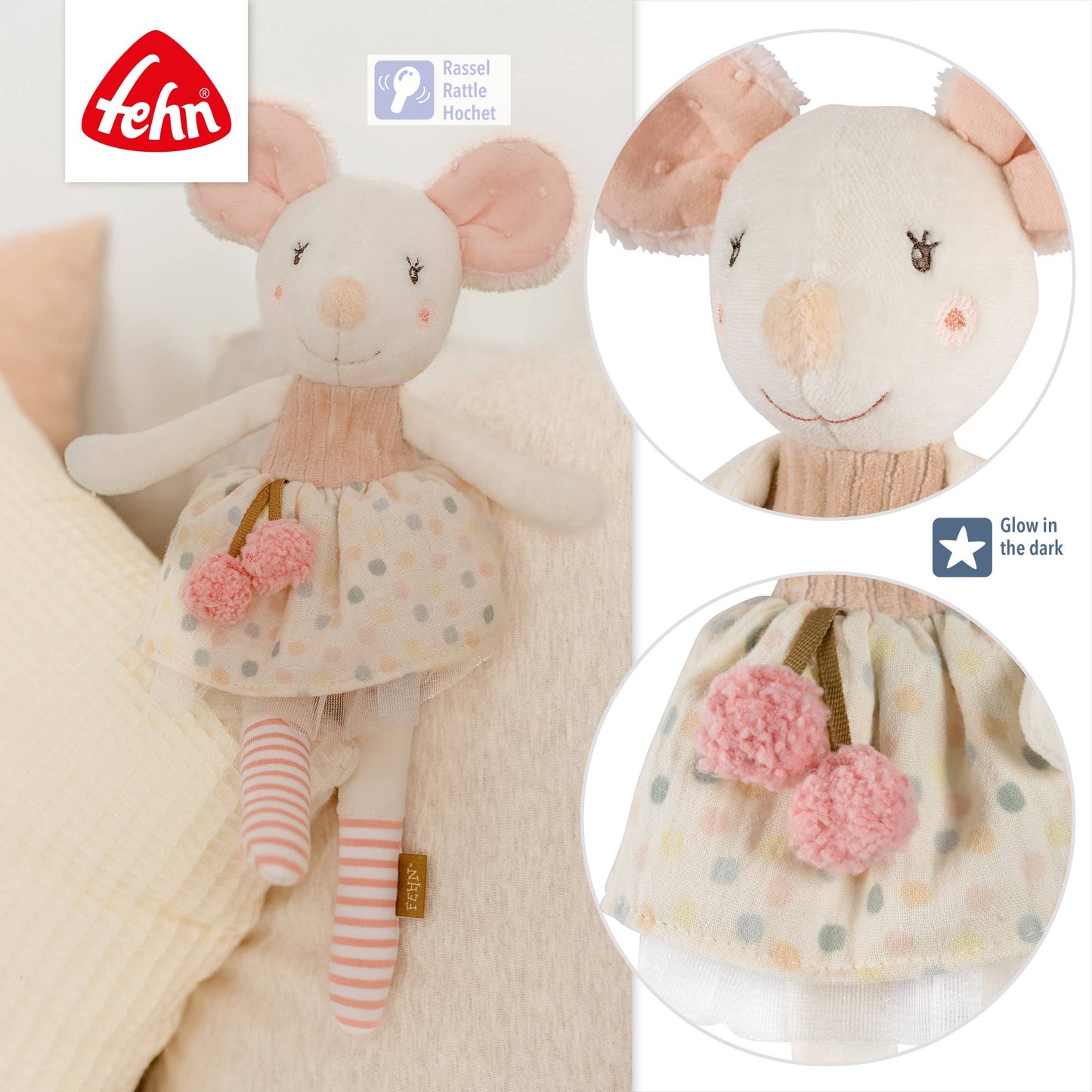 Fehn - Bean Bag Maus - Stofftier & Kuschelfreund
