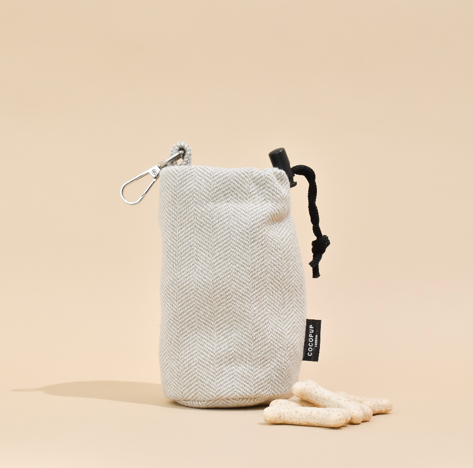 COCOPUP London - Leckerlibeutel mit Kordelzug - Brauner Tweed