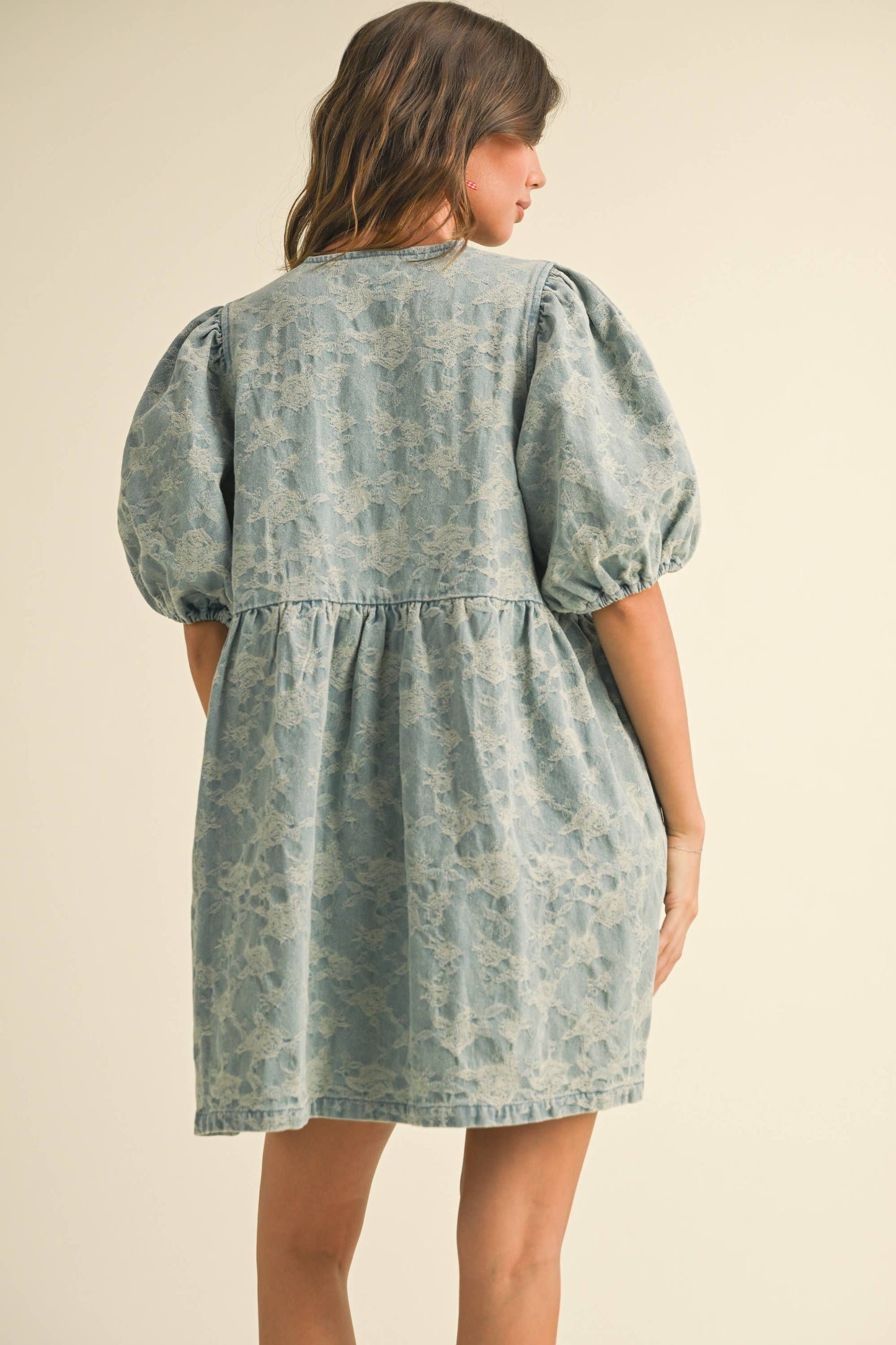 Jacquard-Jeanskleid mit Schleifen - Elli by Lena & Lisa