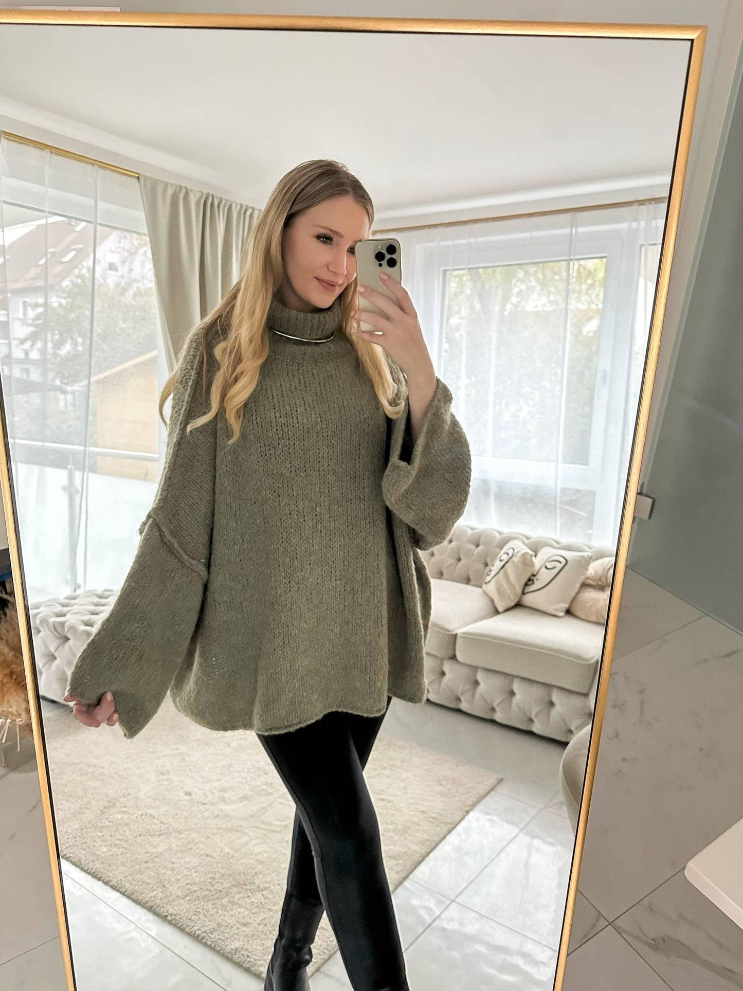 Mohair-Oversized-Strickpullover mit Rollkragen - Elli by Lena & Lisa