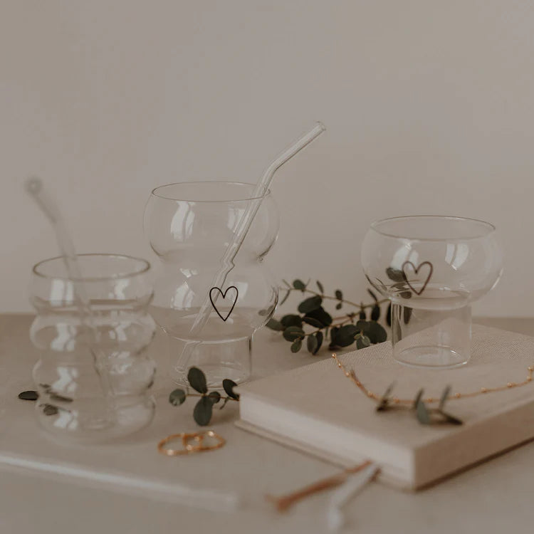 Herz-Strohhalme aus Glas im 4er-Set – Nachhaltig und chic