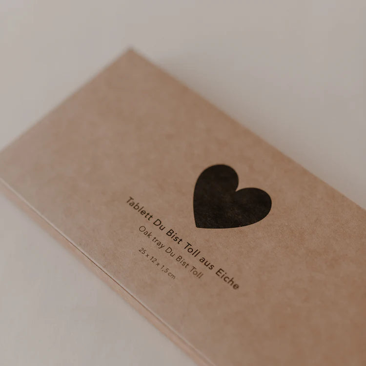 Eulenschnitt - Tablett "Du bist toll" aus Eiche - Elli by Lena & Lisa