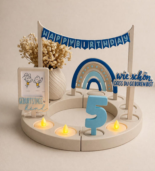 Geburtstagsdeko Stecksystem | Zahlen 0-9 einzeln oder Set | Happy Birthday Regenbogen Girlande | personalisierbare Deko | wiederverwendbar