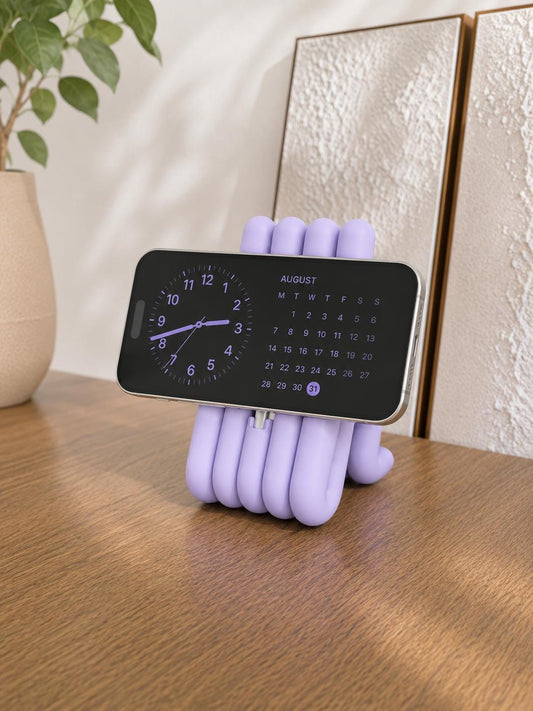 MagSafe Ladestation | Handyhalter für Apple MagSafe Ladegerät | 3D Druck | Smartphone Ständer | Schreibtisch Zubehör | Pastellrosa