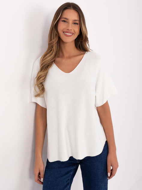 Klassisches weißes V-Shirt für Damen