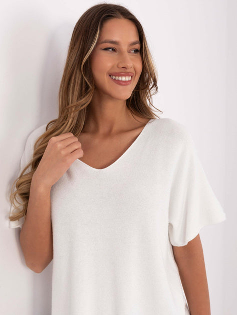 Weißes Basic T-Shirt mit lockerer Passform