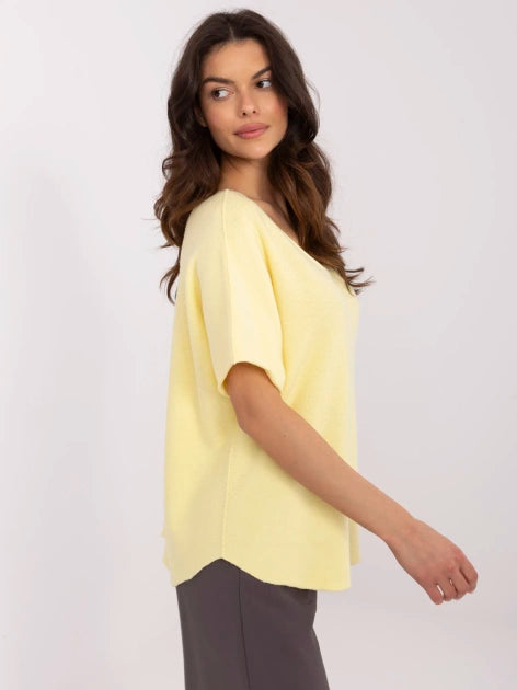 Leichtes T-Shirt in Gelb aus Viskose-Mix