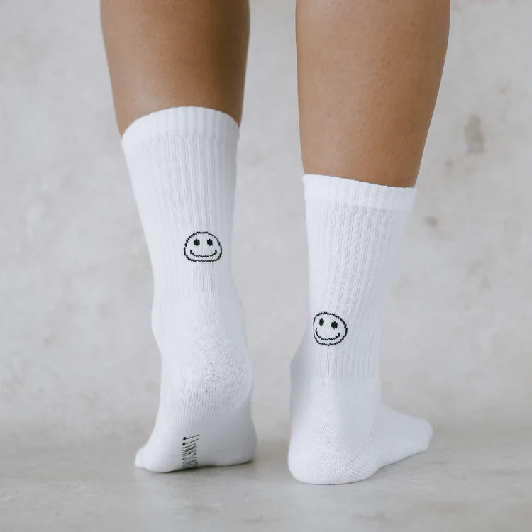 Fröhliche "Smiley" Socken für einen positiven Start in den Tag – aus weichem Material für optimalen Komfort.